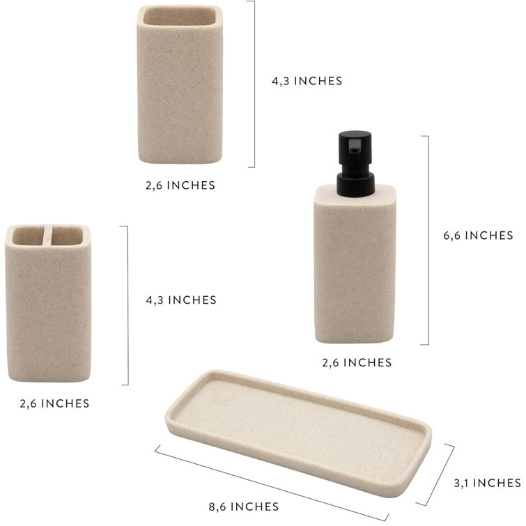 Latitude Run® 4 Pieces Bathroom Accessories Complete Set Wayfair Canada